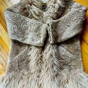 Genuine lamb skin fur coat